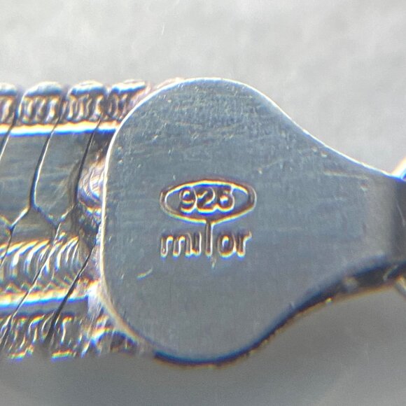 Milor Sterling Silver Italy Patterned Smooth Reversible Herringbone Chain 36" - Picture 16 of 16